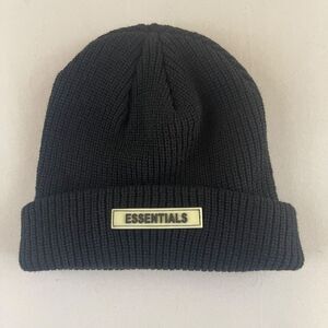 Essentials Beanie Hat‎ Black One Size Knit Cuffed Streetwear